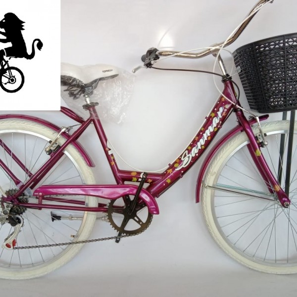 Bicicleta playera | R26 | 6vel | con portaequipaje y canasto