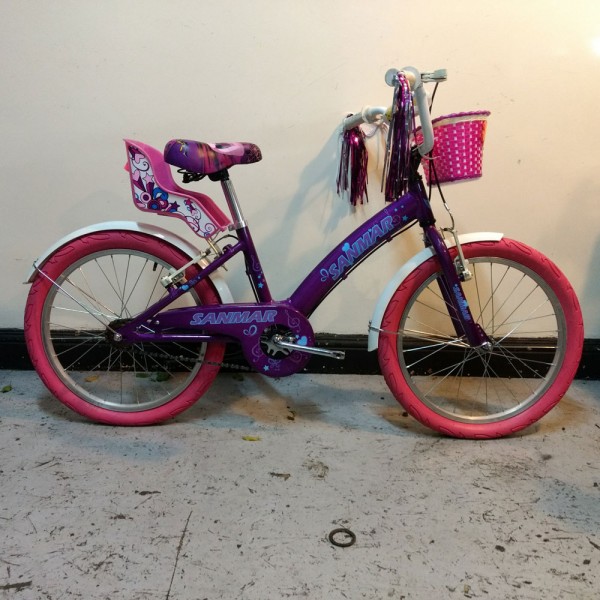 Bicicleta niña | R20 | Violeta | con canasto